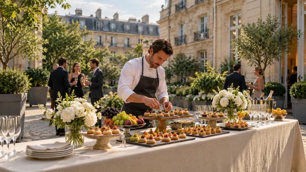 Formules personnalisées de traiteur à Paris pour cocktails et dinatoires